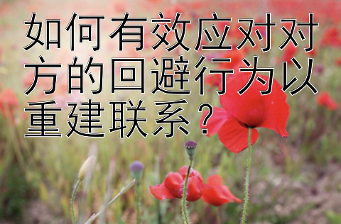 如何有效应对对方的回避行为以重建联系？